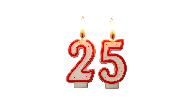 Celebrate milestone birthdays with festive, lit number candles perfect for anniversaries and special twenty-fifth occasions