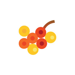 Fototapeta premium A red-currant fruits icon colored shape art vector illustration.