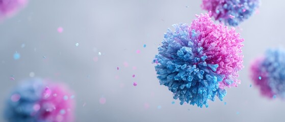 The vibrant abstract representation of microscopic organisms in a colorful design.