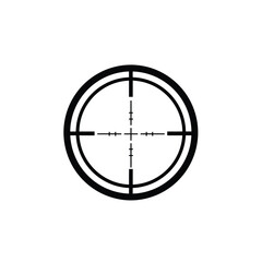 Black crosshair reticle on white target aiming