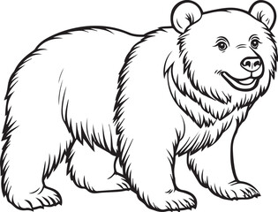 Coloring for kids, bear, vector.