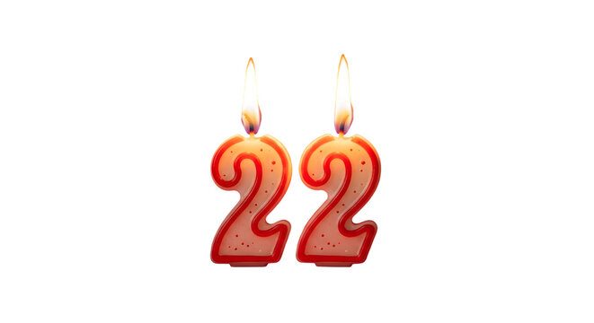 Celebrate milestone moments with glowing birthday candles, perfect for marking a special twenty-second anniversary or birthday celebration.