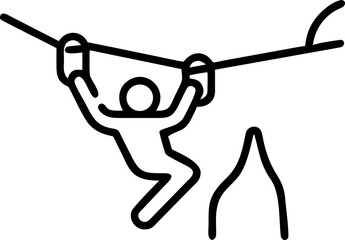 Adventure zipline soaring through a lush green forest canopy