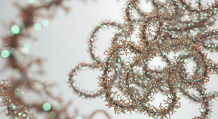Intricate abstract fractal structure with shimmering lights, science and technology concept