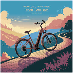 Fototapeta premium World Sustainable Transport Day Poster