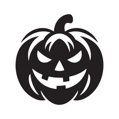 pumpkin face vector silhouette clip art logo design illustration