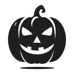 pumpkin face vector silhouette clip art logo design illustration
