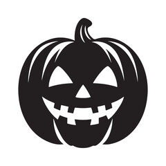 pumpkin face vector silhouette clip art logo design illustration
