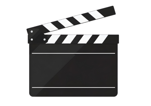 Black movie clapperboard isolated on white
