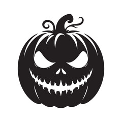 pumpkin face vector silhouette clip art logo design illustration