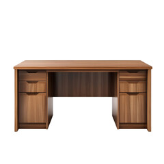 Old vintage brown wooden table with empty surface isolated on transparent background.