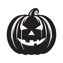 pumpkin face vector silhouette clip art logo design illustration