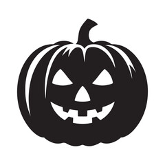 pumpkin face vector silhouette clip art logo design illustration