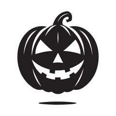 pumpkin face vector silhouette clip art logo design illustration