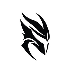 Stylized black helmet abstract design vector