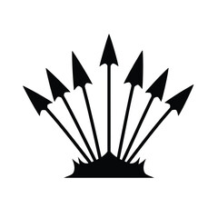 Stylized crown of arrows symbol vector © dipu