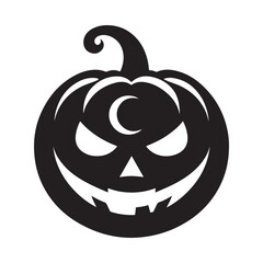 pumpkin face vector silhouette clip art logo design illustration