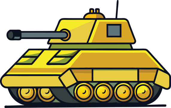 Yellow tank isolated Game Assets illustrations