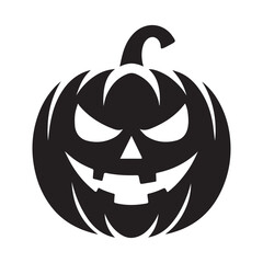 pumpkin face vector silhouette clip art logo design illustration