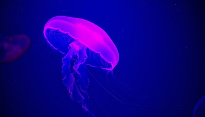 Pink jellyfish underwater