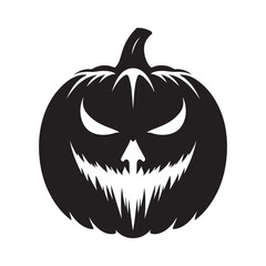 pumpkin face vector silhouette clip art logo design illustration