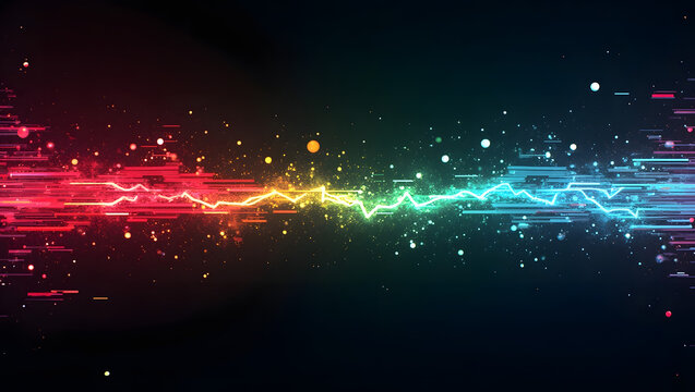 Abstract glitch lines with RGB split effect.