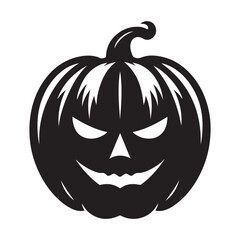 pumpkin face vector silhouette clip art logo design illustration