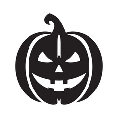 pumpkin face vector silhouette clip art logo design illustration