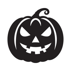 pumpkin face vector silhouette clip art logo design illustration