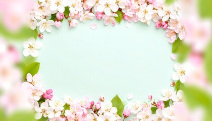 Delicate floral frame spring background
