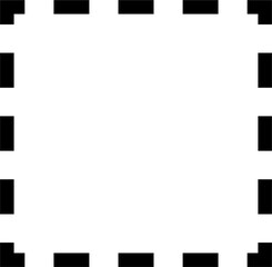 Minimalist black square dashed border icon on white background, suitable for design, user interface, and graphic editing tools.