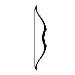 Traditional black bow silhouette archery weapon