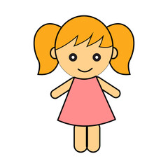 Cute Cartoon Girl Draw illustration