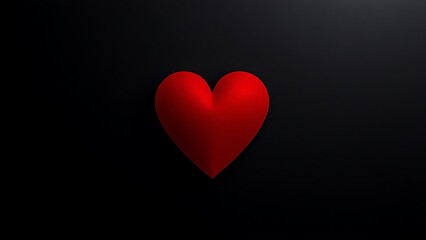 A striking red heart against a dark background, representing deep emotions and passion.
