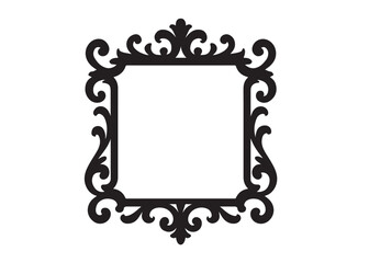 frame ornament logo silhouette vector, decorative frame logo silhouette vector illustration, ornate border frame silhouette vector, square frame ornament logo silhouettes vector on white background