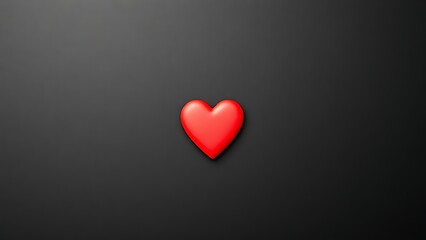 A minimalist red heart on a black background, conveying love and emotion through simple yet powerful design.