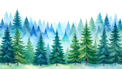 Obraz premium Watercolor forest scene