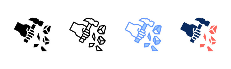 Relentless Will icon set multiple style collection