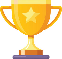 Gold Trophy Vector Icon &ndash; Flat Minimal Design