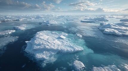 Greenland Sea Spring Ice Breaking Up Climate Change