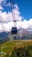 Mountain cable car ride, scenic view
