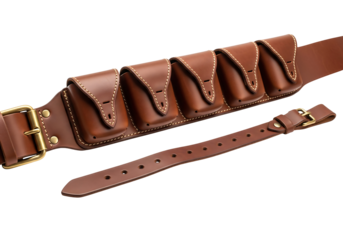 Shop leather cartridge belt holder ammo carrier hunting accessories for sale online brown leather gear isolated on transparent background