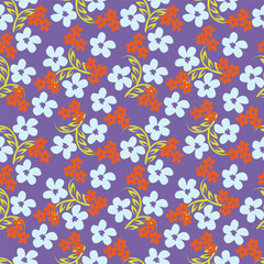 Beautiful ditsy floral pattern with cute abstract flowers Digital Dupatta Design and pattern
