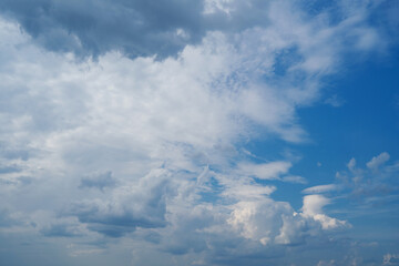 summer evening, sunset in yellow, orange and pink with clouds, background
