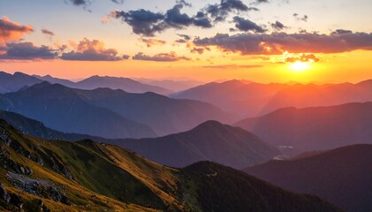Mountain sunset panorama (5)