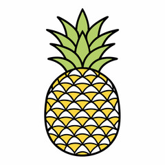 Obraz premium pineapple art vector illustration on transparent background
