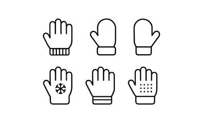 Obraz premium Set of winter gloves outline collection with different designs