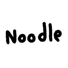 noodle cute handwriting clipart with kawaii doodle style, hand drawn font, childlike sketches, cartoon outline, funny lettering, adorable handwritten elements for kids and creative designs