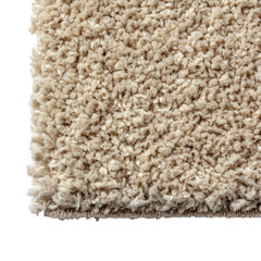 Close-up of a light beige, textured rug
