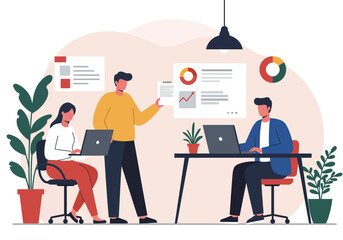 Modern Flat Vector Illustration of Business Plan and Strategy Development Adobe Illustrator Artwork